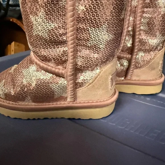Ugg Toddler Glitter Stars Pink Girls Size 8 Boots Good Condition - Picture 4 of 7